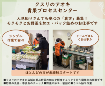 クスリのアオキ　白山青果プロセスセンターのアルバイト写真