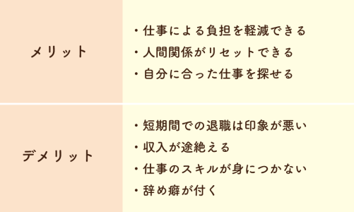 辞めたときのメリット・デメリット