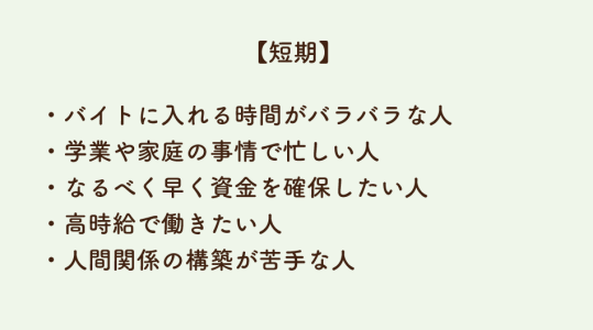 短期バイトに向いている人の特徴